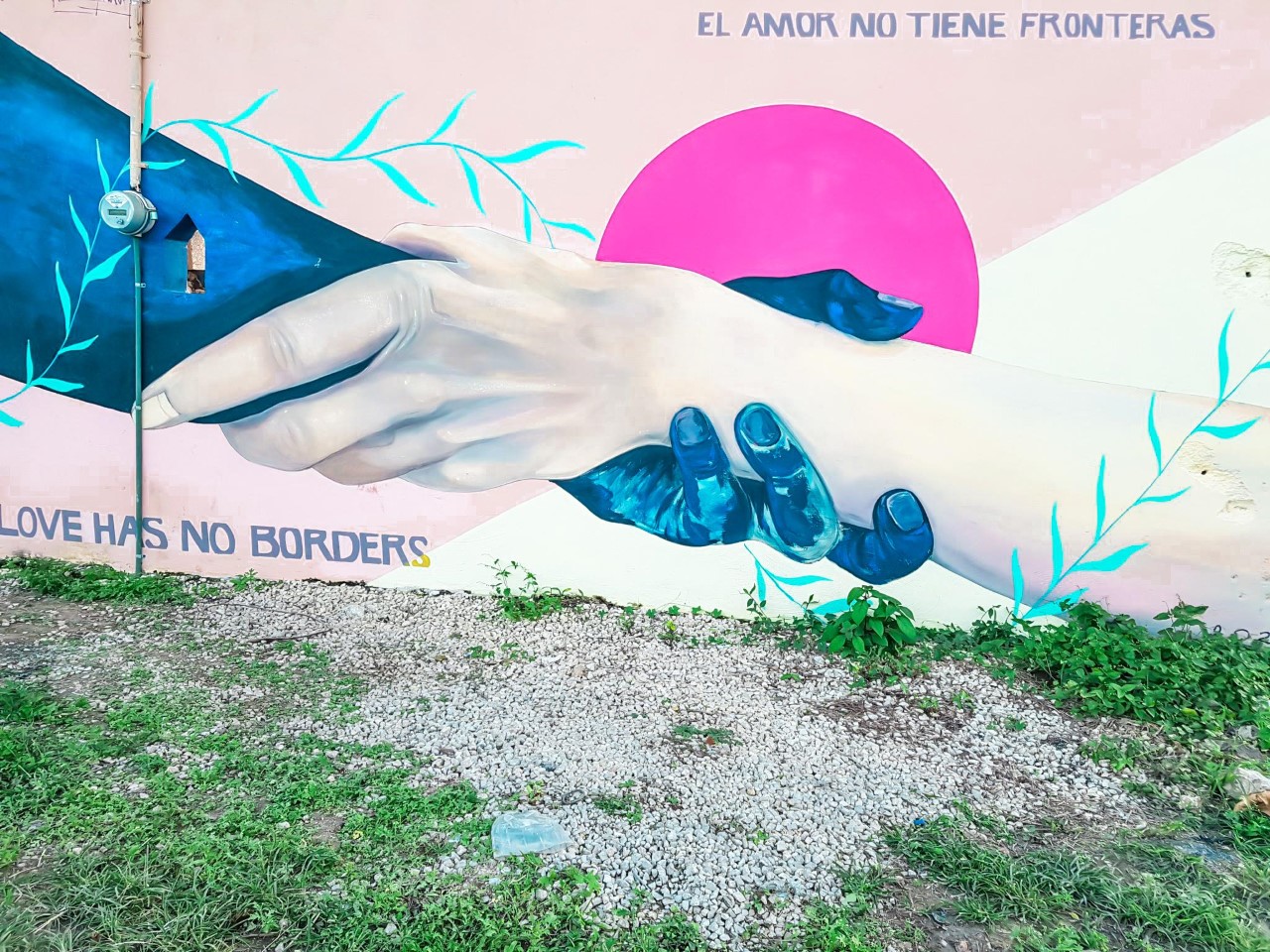 Mural of hand shake
